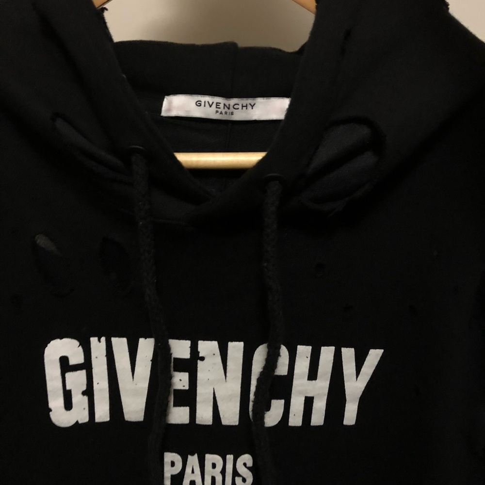 Black Distressed Givenchy Hoodie